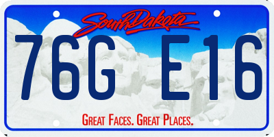 SD license plate 76GE16
