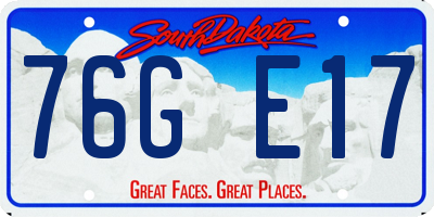 SD license plate 76GE17
