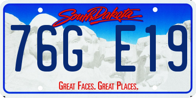 SD license plate 76GE19