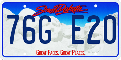 SD license plate 76GE20