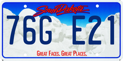 SD license plate 76GE21