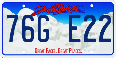 SD license plate 76GE22