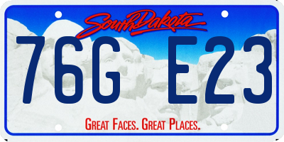 SD license plate 76GE23