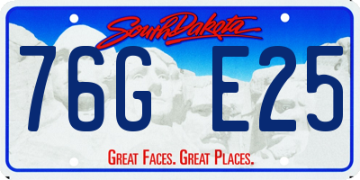 SD license plate 76GE25