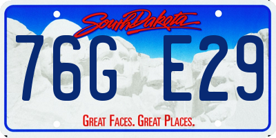 SD license plate 76GE29