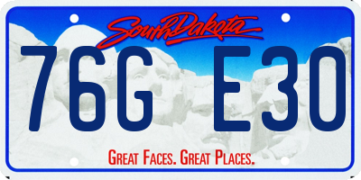 SD license plate 76GE30