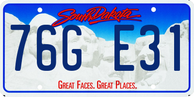 SD license plate 76GE31
