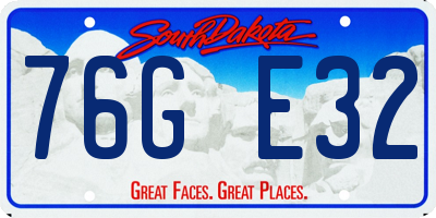SD license plate 76GE32