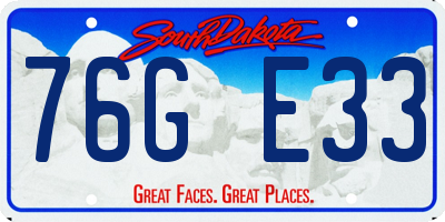 SD license plate 76GE33