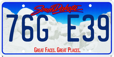 SD license plate 76GE39