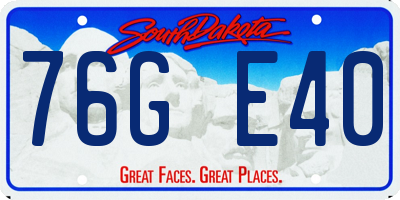 SD license plate 76GE40