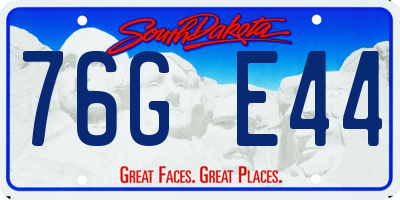 SD license plate 76GE44