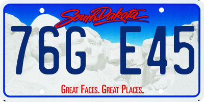SD license plate 76GE45