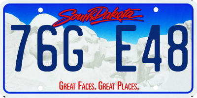 SD license plate 76GE48
