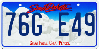 SD license plate 76GE49