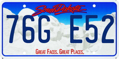 SD license plate 76GE52
