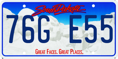 SD license plate 76GE55