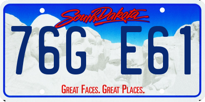 SD license plate 76GE61