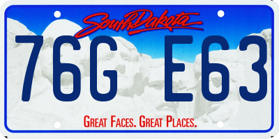 SD license plate 76GE63