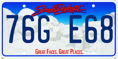 SD license plate 76GE68