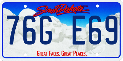 SD license plate 76GE69