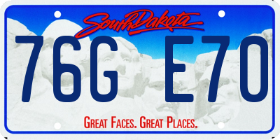 SD license plate 76GE70