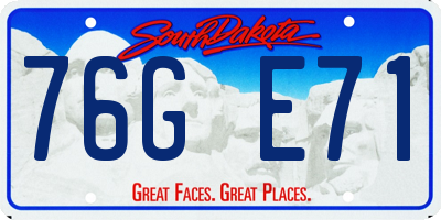 SD license plate 76GE71