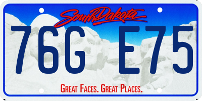 SD license plate 76GE75