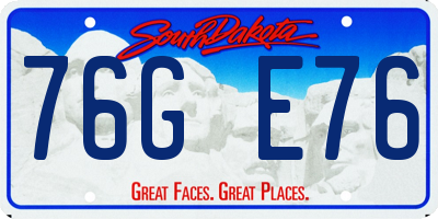 SD license plate 76GE76
