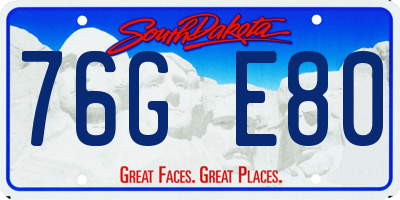 SD license plate 76GE80