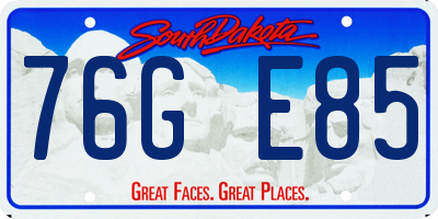 SD license plate 76GE85