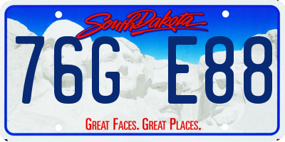 SD license plate 76GE88
