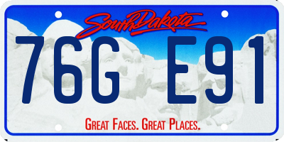 SD license plate 76GE91