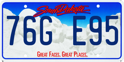 SD license plate 76GE95