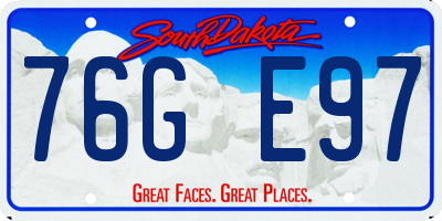 SD license plate 76GE97
