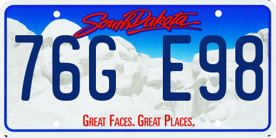 SD license plate 76GE98