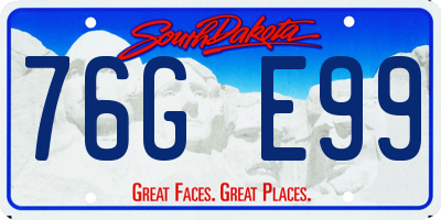 SD license plate 76GE99