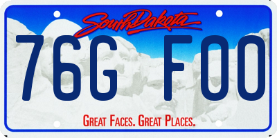 SD license plate 76GF00