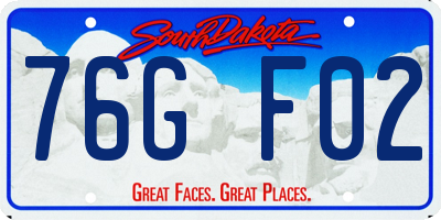 SD license plate 76GF02