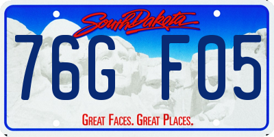 SD license plate 76GF05
