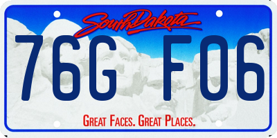 SD license plate 76GF06