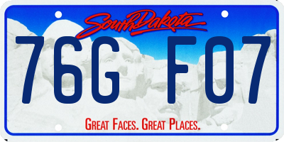 SD license plate 76GF07