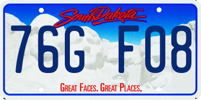 SD license plate 76GF08