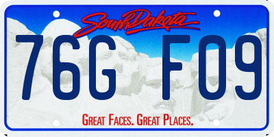 SD license plate 76GF09
