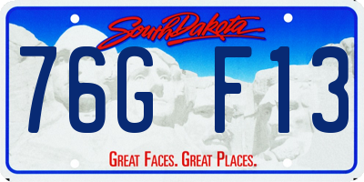 SD license plate 76GF13