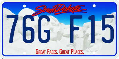 SD license plate 76GF15