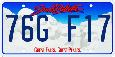 SD license plate 76GF17