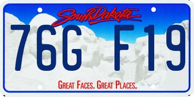 SD license plate 76GF19