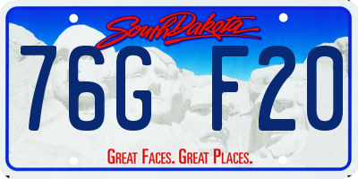 SD license plate 76GF20