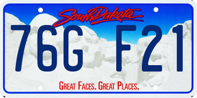 SD license plate 76GF21